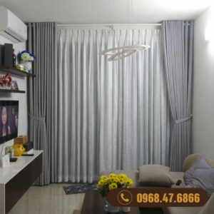 Rèm vải chung cư hai lớp CC01